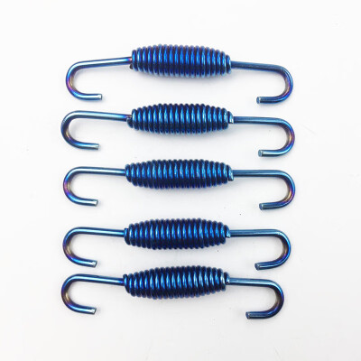 

6X Blue Motorcycle Exhaust Pipe Springs Hook For Muffler Connect Tube 68mm Parts