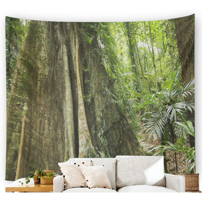 

Toponeto Misty Forest Tapestry Wall Hanging Nature Landscape Tapestry Sunshine Through Tree Tapestries For Bedroom Living Room