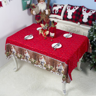 

Christmas Tablecloth Polyester Rectangular Table Cover Holiday Party Home Deco