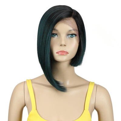 

Noble Wigs For Black Women Straight Synthetic Lace Front Hair 12" Ombre 3 Color Lace Front Wig Cosplay Blonde Lace Front Wig