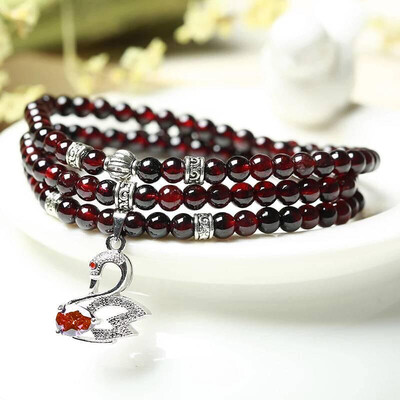 

Red garnet bracelet female models multi-circle crystal bracelet jewelry