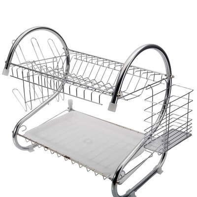 

Multifunctional 2-Layers -shaped Bowls & Dishes & Chopsticks & Spoons Collection Shelf