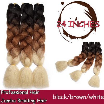 

Braiding Hair Ombre for crochet Hair Weave with Synthetic&Twist Braiding Hair Extensions Dark black 100gpc