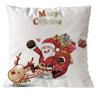 

Tailored Merry Christmas Pillow Cases Linen Sofa Cushion Cover Home Decor Pillow Core
