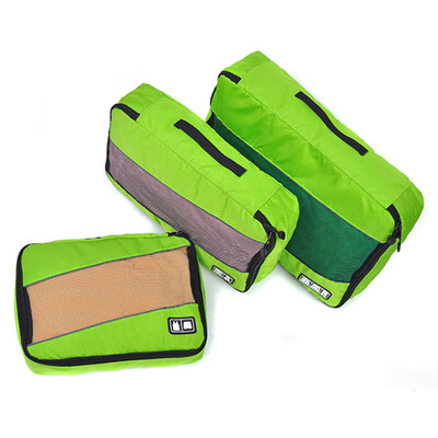 

Gobestart 3 Pcs Nylon Unisex Packing Cubes Clothes Luggage Travel Bag Organizers