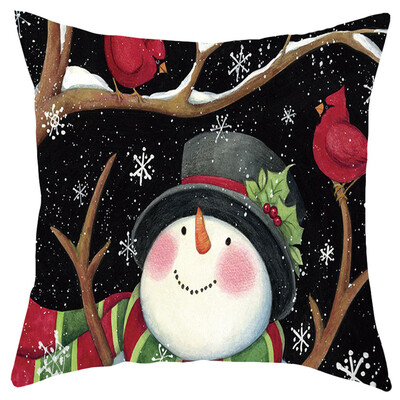 

Siaonvr Merry Christmas Short Plush Pillowcase Sofa Pad Set Home Decoration 18x18 Inch