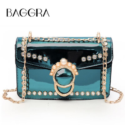 

Elegant Women PU Crossbody Bag Pearls Adjustable Shoulder Strap Chain Shoulder Bags