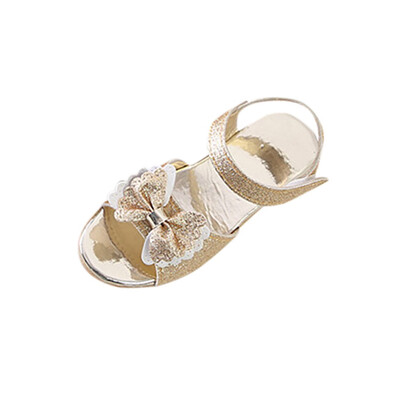 

Summer Children Kid Girls Solid Bowknot Bling Sandals Princess Casual Shoes