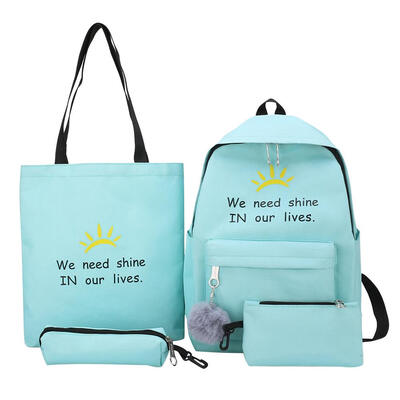 

4pcsset Letter Print Women Shoulder Top-handle Pen Bags Clutch Backpacks