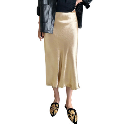 

Roseonmyhand Women Solid Vintage Long Womens Casual High Waist Pleated Skirt