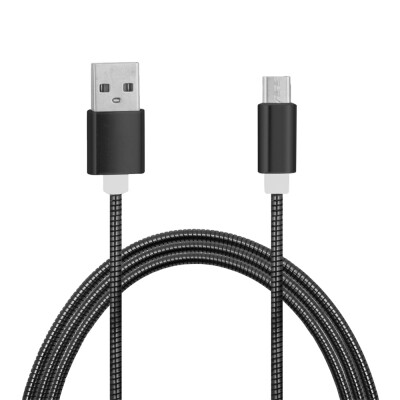 

Minismile 24A Quick Charge Stainless Steel Spring Micro USB To USB Charging Cable with High-Speed Data Transmission 1M