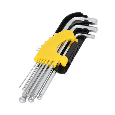 

Greensen 9Pcs Chrome Vanadium Steel Allen Hex Wrench Set Hand Tool for Repairing