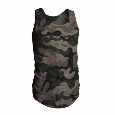 

SUNSIOM Mens Camo Sports Gym Muscle Tee T-shirt Casual Top Bodybuilding Fitness Tank Top