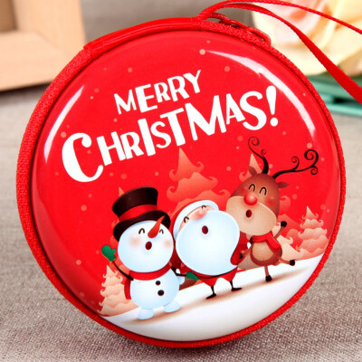 

New Hot Year Santa Claus Mini Storage Bag Money Box For USB Cable Coin Holder As A Christmas Gifts Zipper Lock Travel Organizer