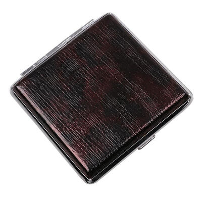 

Leather Metal Slim Cigarette Case 20 Cigarettes Cigar Tobacco Holder Box