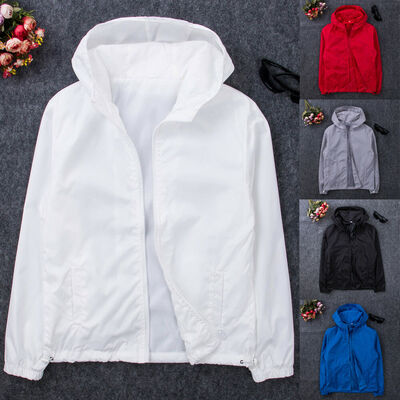 

Mens Fashion Windbreaker ZIPPER Jacket Hoodie Sports Outwear Coat Gym US New