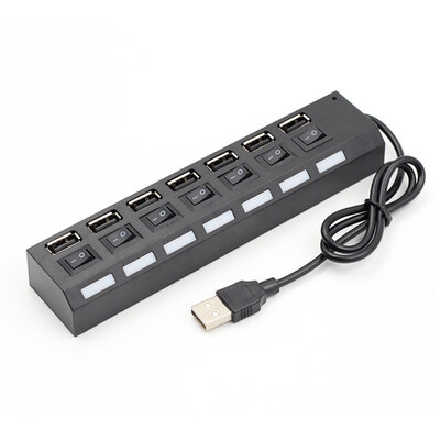 

7 Port USB Hub USB20 with Switch High Speed USB Transmission Hubs