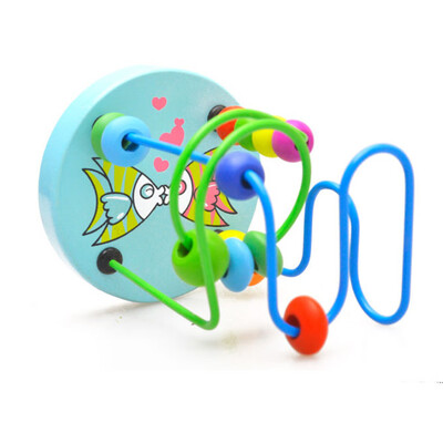 

Siaonvr Educational Baby Kids Wooden Around Beads Toy Toddler Infant Intelligence Toys