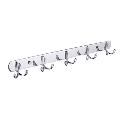 

Hook Rack Coat Towel Clothes Hanger Hook Rack Wall Mount Heavy Duty Stainless Steel Hook Rack Rail for Bathroom Kitchen Bedroom