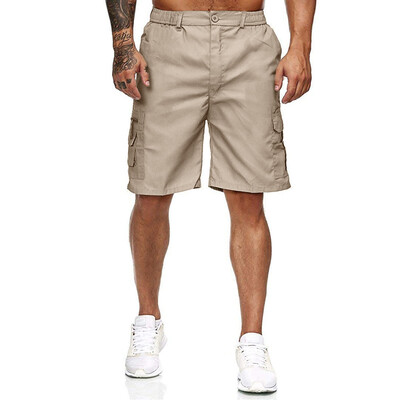 

Gobestart Fashion Mens Outdoors Multi-pocket Elasticated Waist Knee-Length Pants