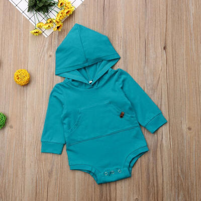 

Newborn Baby Girls Long Sleeve Hooded Romper Bodysuit Jumpsuit Clothes Outfit
