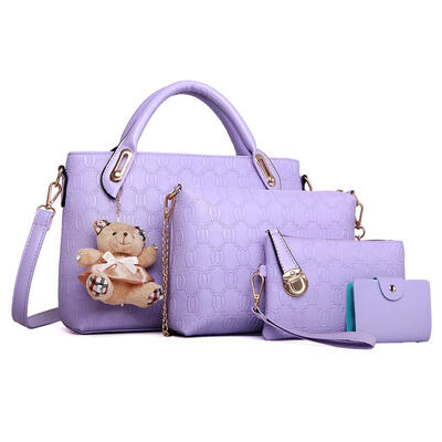 

4pcsset PU Clutch Bags Card Holder Handbag Women Crossbody Shoulder Bags