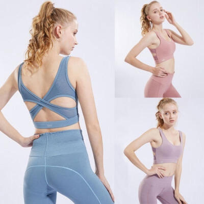 

Hot Women&39s Sport Bra Running Gym Yoga Padded Fitness Tank Stretch Workout Tops