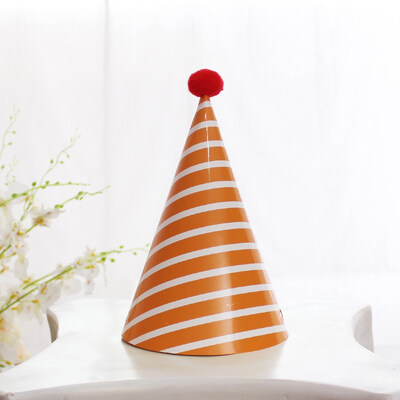 

FUNNYBUNNY Kids Happy Birthday Paper Party Cone Hats with Pom Poms 12ct Happy Birthday Crown Baby One Year Birthday