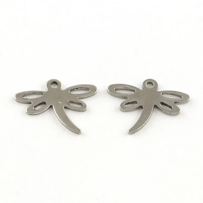 

Dragonfly 304 Stainless Steel Charms Stainless Steel Color 14x17x1mm Hole 15mm