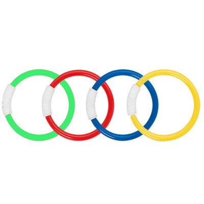 

4pcs Colorful Diving Rings Plastic Swimming Pool Fun Underwater Ring Loaded Throwing Circle Toys