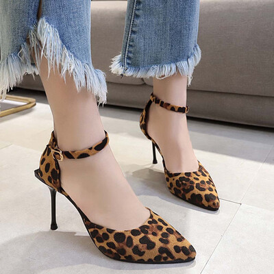 

Rose Womens Fashion Leopard High Heel Sandals Comfortable High Heels