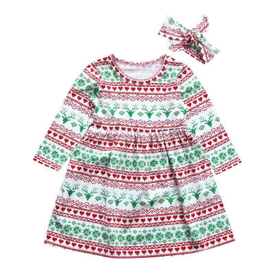 

New Lovely Baby Girls Xmas Christmas Dress Toddler Kid Casual Dresses Clothes