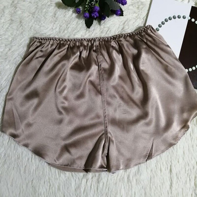 

Women Silk Shorts Elastic Waist Lingerie Mid-rise Lounge Pants Sleepwear Shorts