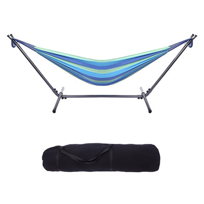 

Double Hammock with Steel Stand&Portable Carrying Bag IncludedSummer Outdoor RelaxBear Up To 200Kg