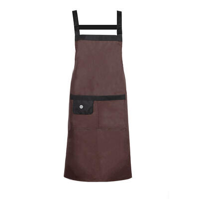 

Waterproof Shoulder Strap Apron with Double Pockets Sleeveless Kitchen Tool