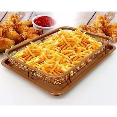 

Copper Crisper by Copper Chef Air Fryer Non Stick Cookie Sheet with Mesh Tray