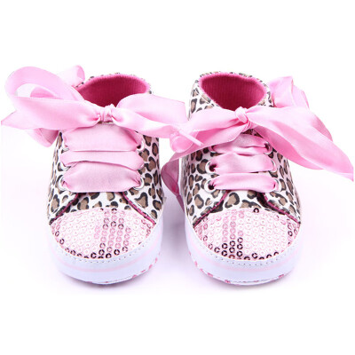 

Baby Girls Cotton Floral Leopard Sequin First Walkers Infant Soft Sole Toddler Shoes