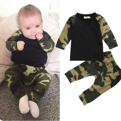 

Camouflage Toddler Newborn Baby Boys Kids T-shirt TopsPants Outfit Clothes Set