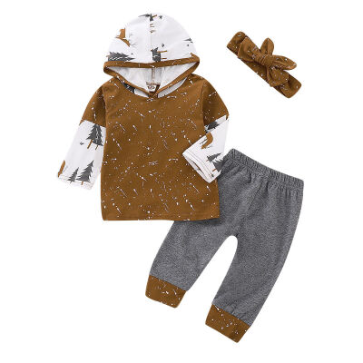 

Warm Kids Baby Boy Hoodie Sweater ShirtPants Headband Outfit Clothes Set 0-24