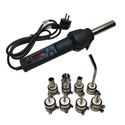 

Portable Hot Air Gun with 3 Nozzles Ceramic Heating Core LED Digital Display Air Flow Temperature Adjustable EU Plug 220V 650W