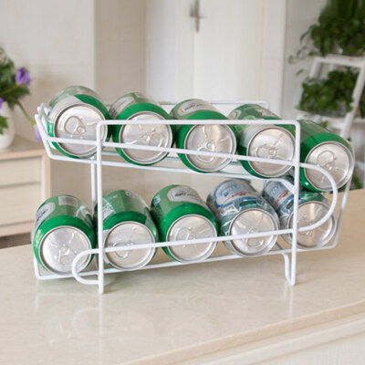 

Double-Layer Desktop Cans Soda Storage Rack Shelf Organizer Kitchen Holder Tool