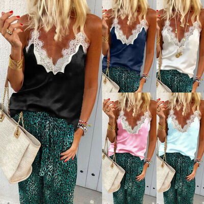 

Women Sexy Lady V-Neck Vest Summer Loose Sleeveless Tank T-Shirt Top Clothing