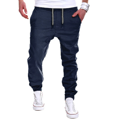 

Fashion Mens Sports Pants Solid Color Drawstring Casual Long Trousers Sweatpants