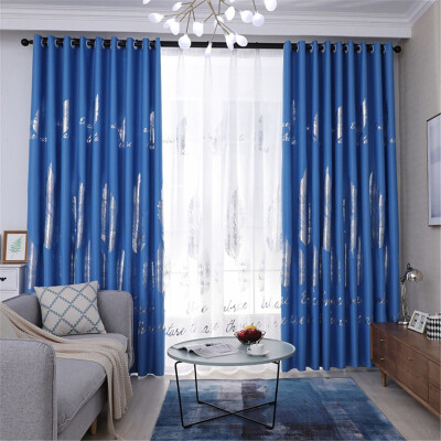 

Punch Home Window Decorative High-shading Printing Leaves Curtain Starlight Deer Curtain for Living Room Window 100250cm