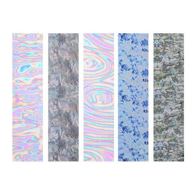 

5pcsset DIY Flower Geometric Shell Starry Marbling Laser Nail Foil Stencil