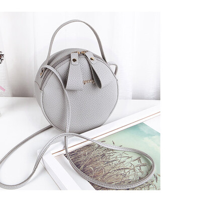 

Tailored Womens fashion bag simple design Messenger bag female mini round handbag
