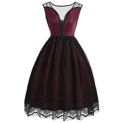 

Overlay Mesh Embroidered Formal Dress
