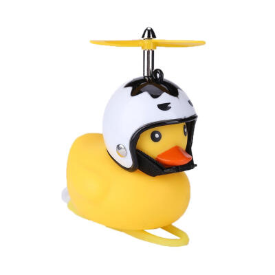 

Cartoon Little Yellow Plastic Duck Shape Bicycle Bells with Helmets&Fan