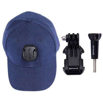 

PULUZ Sports Camera Hat Accessories Adjustable Cap With Screws And J Stent Base Baseball Hats PU195 Dark Blue