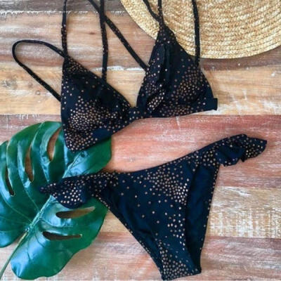 

Sexy Bra Bikini Set Swimsuit Women Split Bandage Push-up Triangle Swimwear Bathing